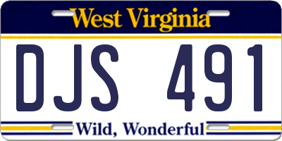 WV license plate DJS491