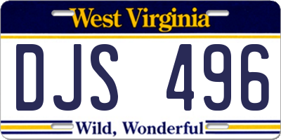 WV license plate DJS496