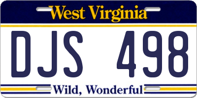 WV license plate DJS498