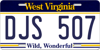WV license plate DJS507