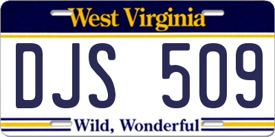 WV license plate DJS509