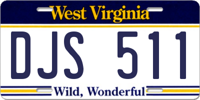 WV license plate DJS511