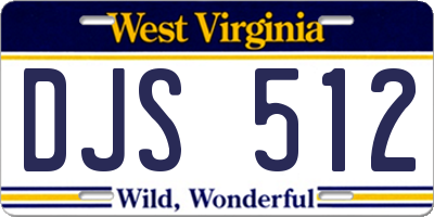 WV license plate DJS512