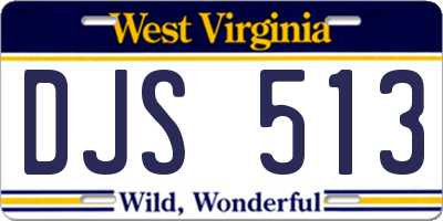 WV license plate DJS513