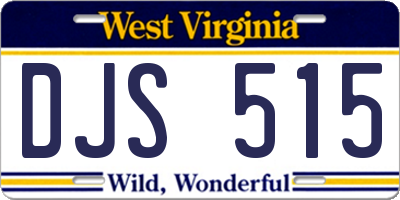 WV license plate DJS515
