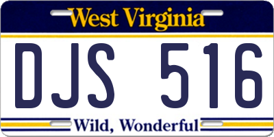 WV license plate DJS516