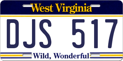 WV license plate DJS517