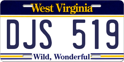 WV license plate DJS519