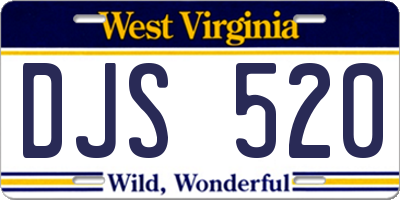 WV license plate DJS520