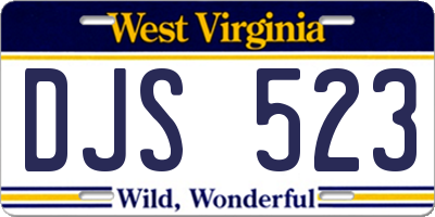 WV license plate DJS523