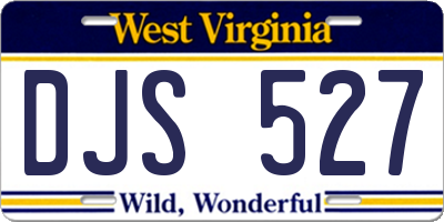 WV license plate DJS527