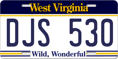 WV license plate DJS530