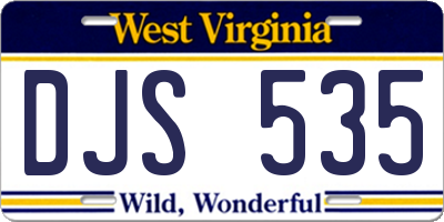 WV license plate DJS535