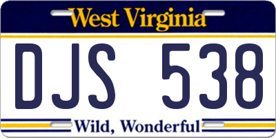 WV license plate DJS538