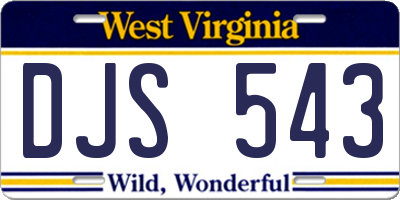 WV license plate DJS543