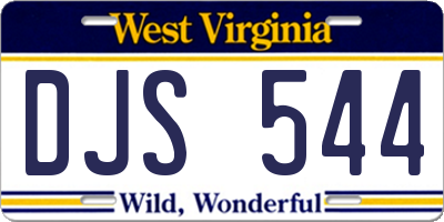 WV license plate DJS544