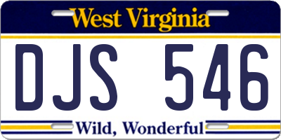 WV license plate DJS546