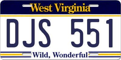 WV license plate DJS551