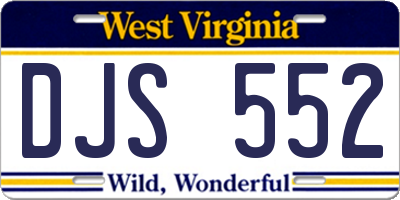 WV license plate DJS552