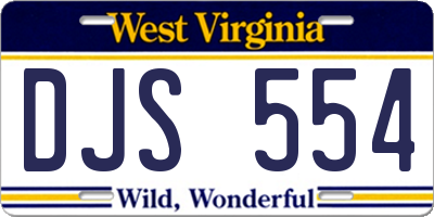 WV license plate DJS554