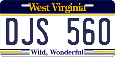 WV license plate DJS560