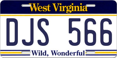 WV license plate DJS566