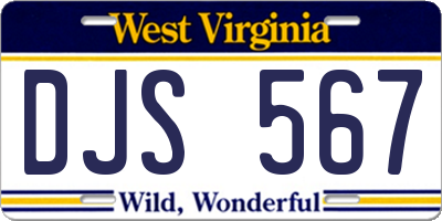 WV license plate DJS567
