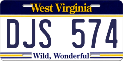 WV license plate DJS574