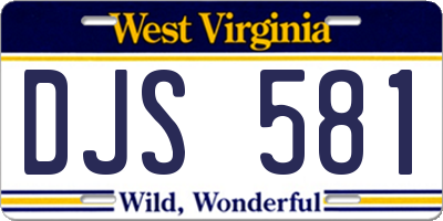WV license plate DJS581