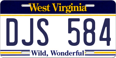 WV license plate DJS584