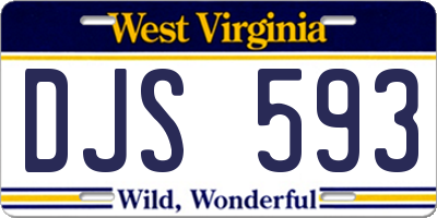 WV license plate DJS593