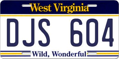 WV license plate DJS604