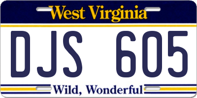 WV license plate DJS605
