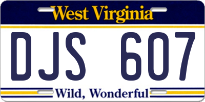 WV license plate DJS607