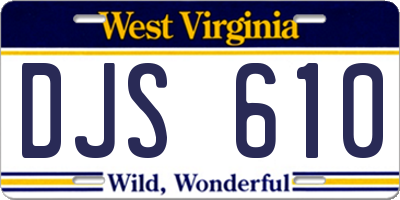 WV license plate DJS610