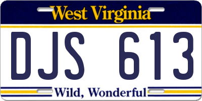 WV license plate DJS613