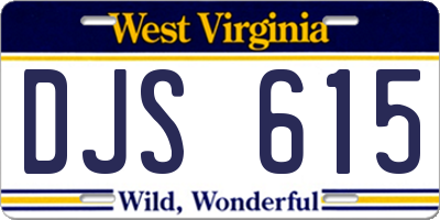 WV license plate DJS615