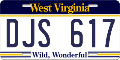 WV license plate DJS617