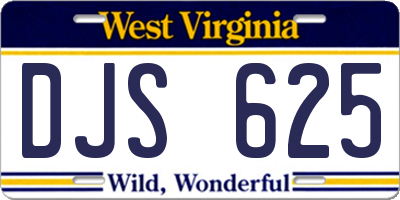 WV license plate DJS625