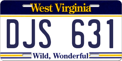 WV license plate DJS631