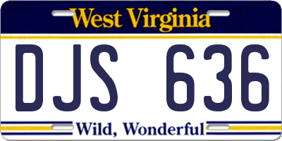 WV license plate DJS636