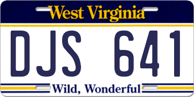 WV license plate DJS641