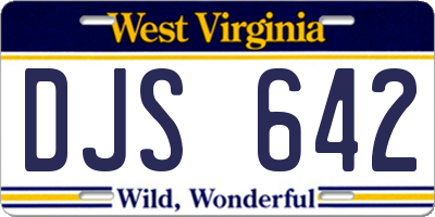 WV license plate DJS642