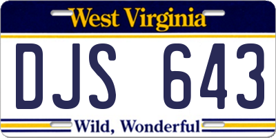 WV license plate DJS643