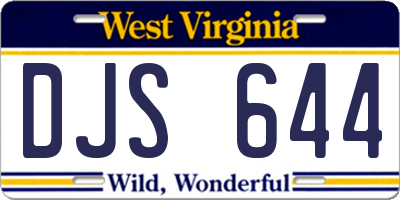 WV license plate DJS644