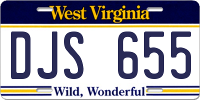 WV license plate DJS655