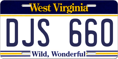 WV license plate DJS660