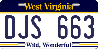 WV license plate DJS663