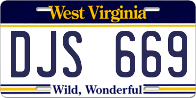 WV license plate DJS669