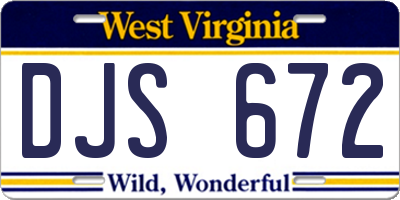 WV license plate DJS672